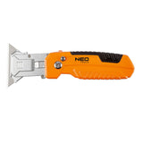 Couteau à lame trapézoïdale avec grattoir - NEO TOOLS - 63-708