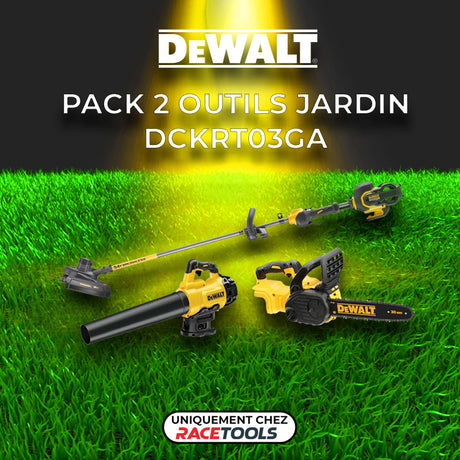 Pack 3 outils DEWALT Débrousailleuse + Tronçonneuse + Souffleur + 2 batteries + chargeur