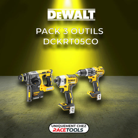 Pack 3 outils DEWALT Perceuse + visseuse à choc + perforateur SDS-plus + 2 batteries + chargeur