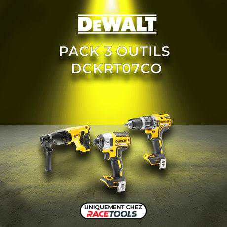 Pack 3 outils DEWALT Perceuse-visseuse à percussion + visseuse à choc +perforateur SDS-plus + 2 batteries + chargeur