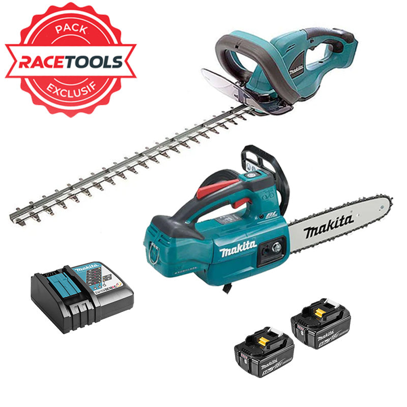 DLXRT02 MAKITA 2 outils Jardin 18V LXT (DUC254Z + DUH523Z + 2 x 5Ah + DC18RC)