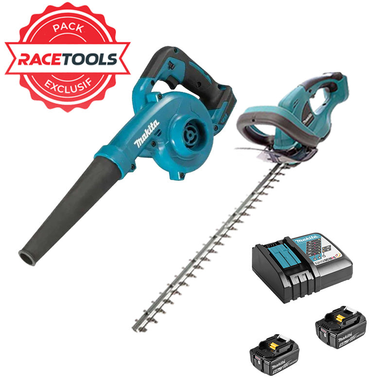 Pack 2 outils MAKITA Jardin 18V LXT DLXRT03 (DUB185Z + DUH523Z + 2 x 5Ah + DC18RC)