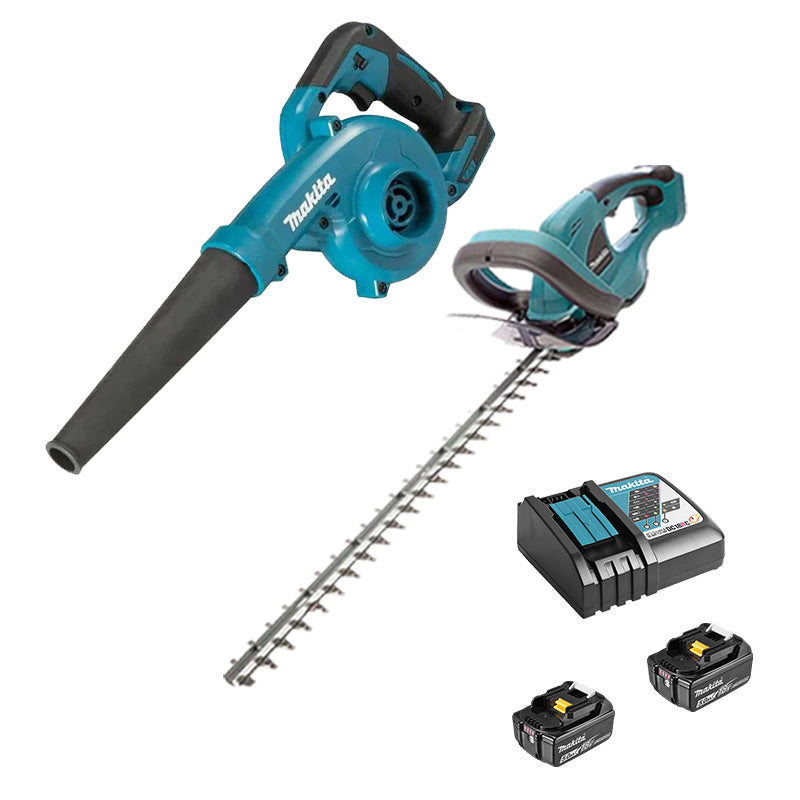 Pack 2 outils MAKITA Jardin 18V LXT DLXRT03 (DUB185Z + DUH523Z + 2 x 5Ah + DC18RC)