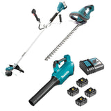 DLXRT04 MAKITA 3 outils Jardin 18V LXT (DUR368AZ + DUH523Z + DUB184Z + 4 x 5Ah + DC18RC)