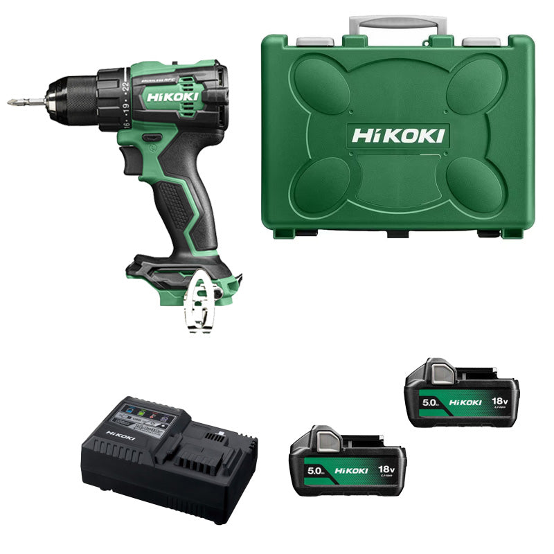 Perceuse visseuse Brushless 18V HIKOKI DS18DEWJZ - 70 Nm + 2 batteries 5Ah + chargeur en coffret