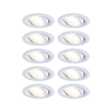 x10 Encastré Calla LED orientable 30° - Paulmann - D.90mm - 6W - 680lm - 4000K - 230V - BBC/IP65 - Lot de 10