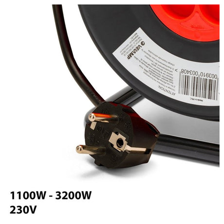 Enrouleur bricolage, 4 prises, H05VV-F3G1.5MM2, 40M , NF,CE - VELAMP - REEL-FR-40
