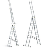 Echelle 3 éléments en aluminium 5,39m - DRABEST - ECHE809