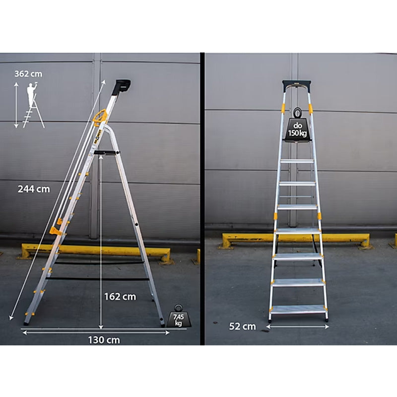 Échelle simple face en aluminium PRO DRABEST 8 marches