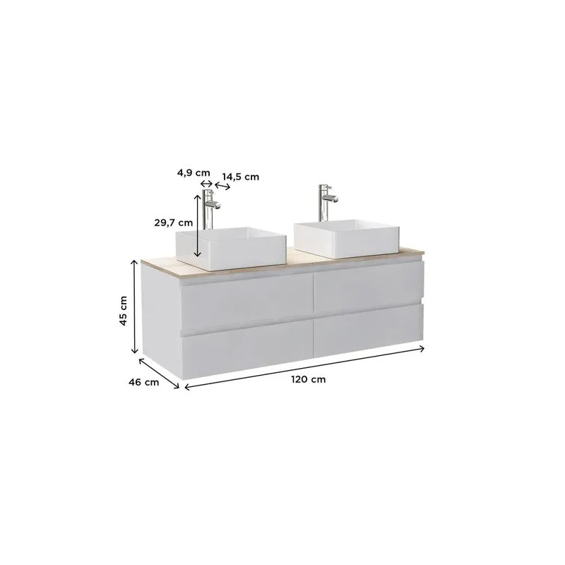 Ensemble double vasque suspendu SORRENTO