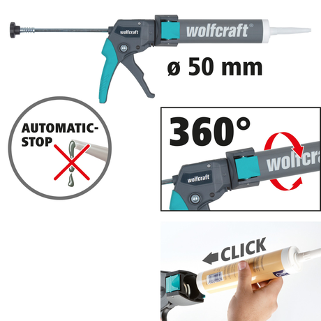 Pistolet à cartouche  WOLFCRAFT MG 310 COMPACT Pistolet à cartouche - 310 mL