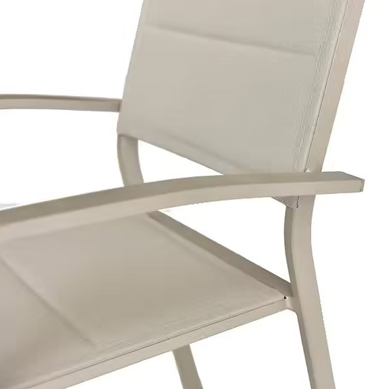 Fauteuil matelassé - Aluminium - Ivory taupe