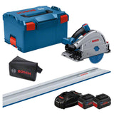 Scie circulaire plongeante Ø140mm BOSCH GKT 18V-52 GC + 2 batteries Procore 18V 8Ah + 1 chargeur GAL 18V-160 - L-Boxx