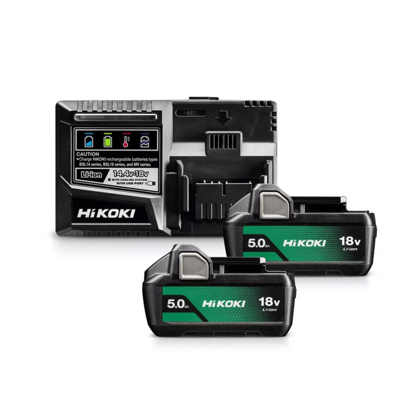 HiKOKI UC18YSL3WKZ 18V Set de démarrage batterie (2x 5,0Ah)