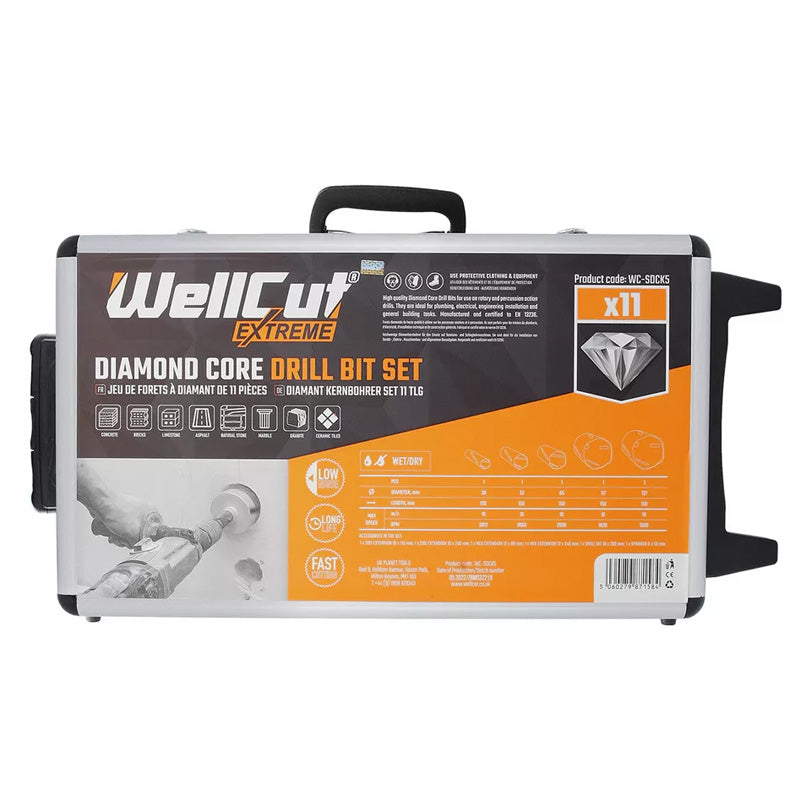 Jeu de 11 forets diamantés WELLCUT WC-SDCK5