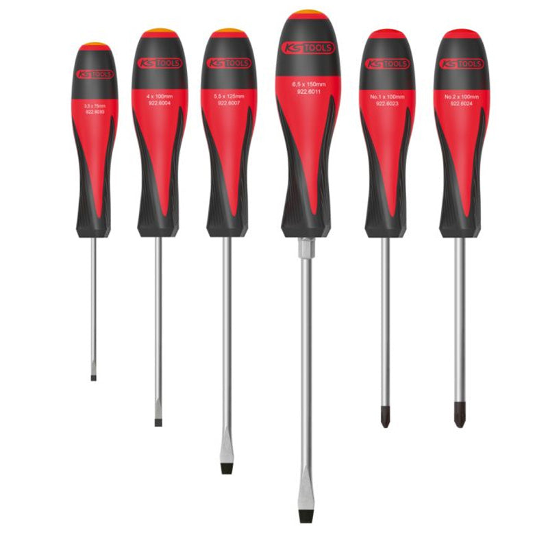 Jeu de 6 tournevis ULTIMATE, Fente - PH KS TOOLS - 922.6020