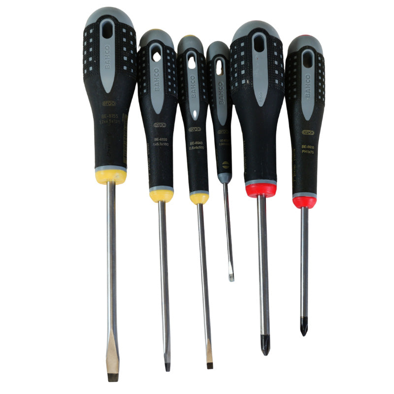 Jeu de 6 tournevis ergo BAHCO ERGO.006 à embouts plats