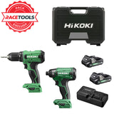 Pack 2 outils HIKOKI Perceuse + visseuse à choc 18V KCRT03 (DS18DA + WH18DA + 2 x 2Ah + UC18YKSLW0Z)