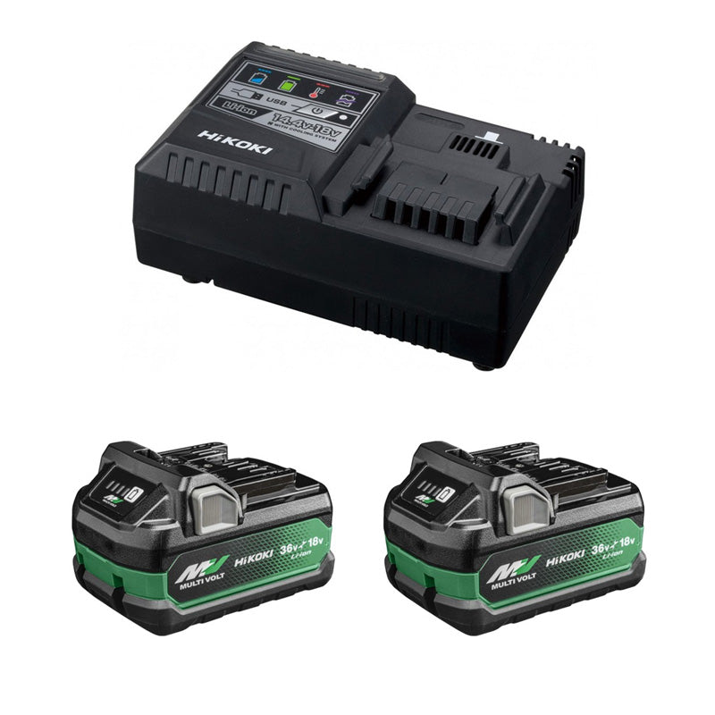 Kit 2 batteries 36V 2,5Ah MultiVolt BSL36A18X + chargeur rapide 14,4V-18V HIKOKI UC18YSL3WHZ