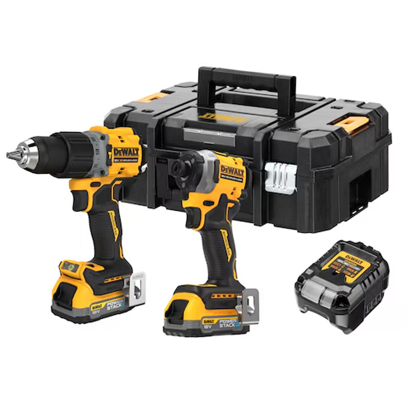 Pack 2 outils 18V DEWALT DCK2050E2T-QW : perceuse DCD805 et boulonneuse DCF850 Brushless avec coffret et 2 batteries 1,7 Ah POWERSTACK