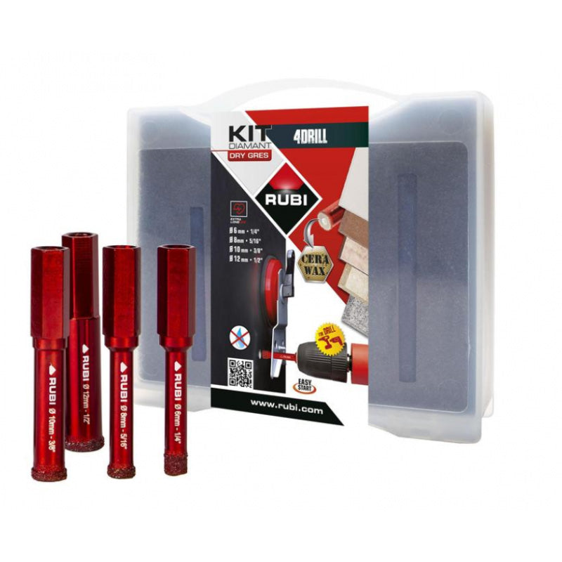 Kit de 4 trépans mini drygres 4drill wonder - RUBI - 5939