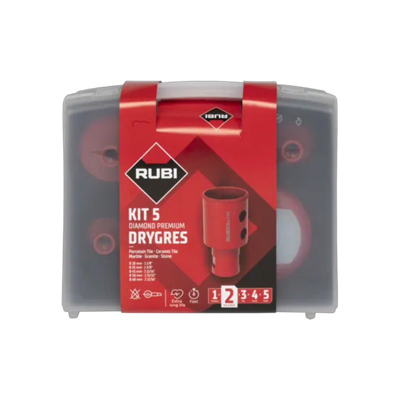 Kit de 6 trépans diamantés drygres premium - RUBI - 51929