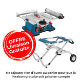 Scie sur Table BOSCH GTS 10 XC Professional Ø 254mm 2100W + Support de travail BOSCH GTA 60 W Professional