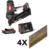 Lot SENCO: Cloueur Fusion F-35XP + 2 batteries 4aH + 4 packs de clous 70mm acier clair - Senco-B4