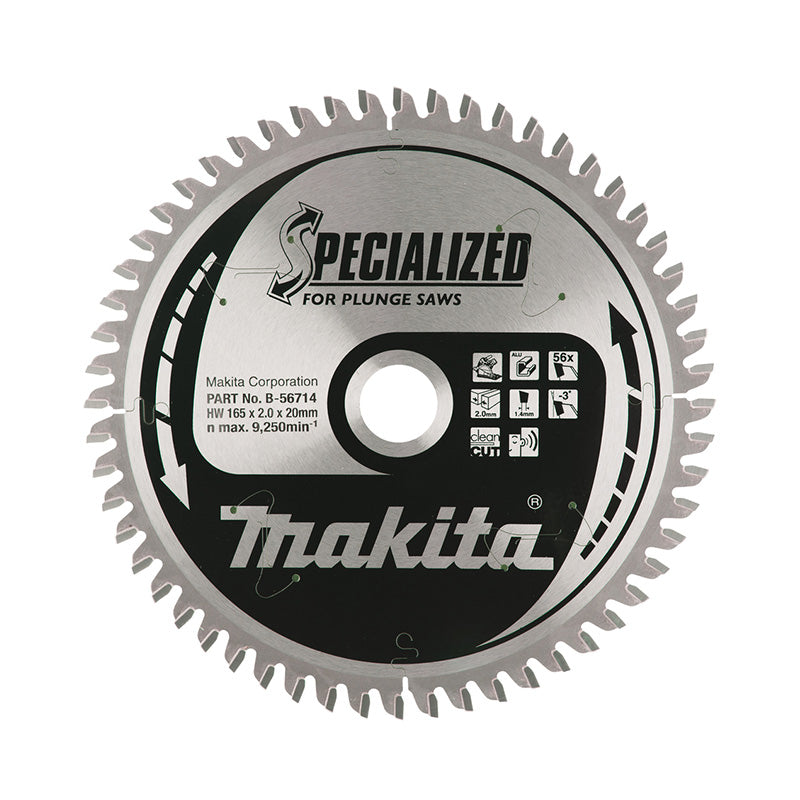 Lame carbure “Specialized” aluminium MAKITA B-56714 pour scies plongeantes à batterie