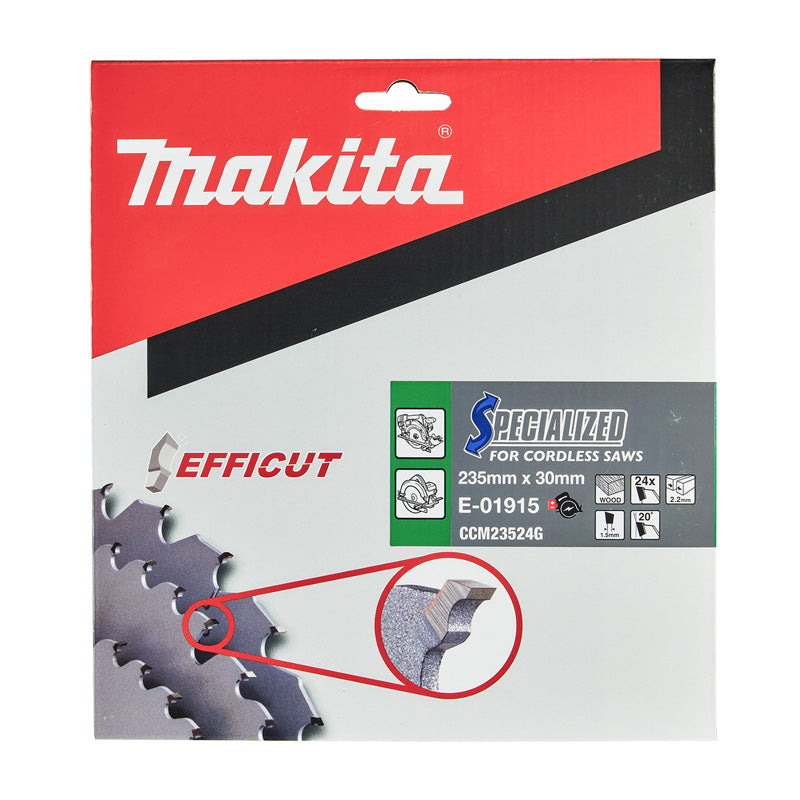 Lame carbure efficut MAKITA 235 x 20 mm, 24 dents, pour le bois