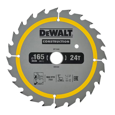 Lame de scie circulaire portative DEWALT Carbure Construction