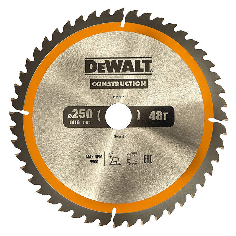 Lame de scie circulaire portative DEWALT Carbure Construction