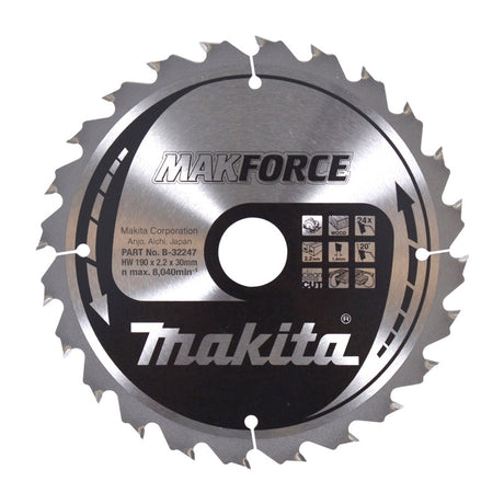 Lames carbure "MakForce", pour bois, pour scies circulaires MAKITA