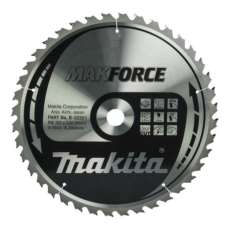 Lames carbure "MakForce", pour bois, pour scies circulaires MAKITA