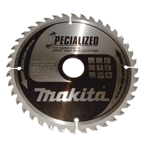 Lames carbure "Specialized" pour bois avec clous, pour scies circulaires MAKITA