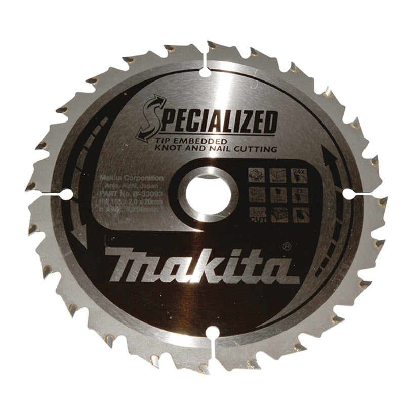 Lames carbure "Specialized" pour bois avec clous, pour scies circulaires MAKITA