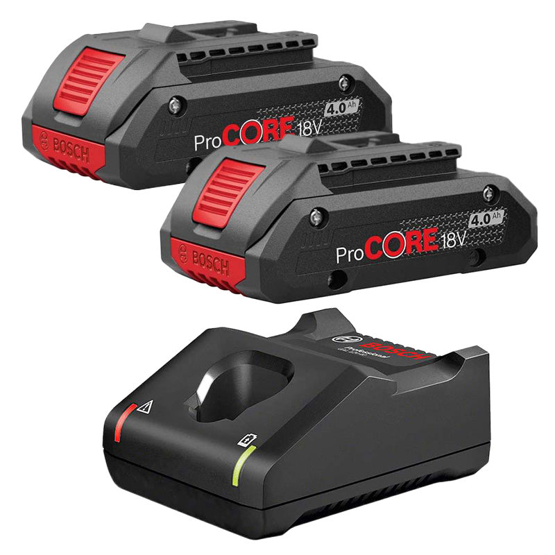 Lot de 2 batteries ProCore 4Ah + chargeur GAL 18V-40 Bosch Professional