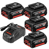 Lot de 4 batteries 5Ah 18V + chargeur GAL 1880 CV BOSCH Professional