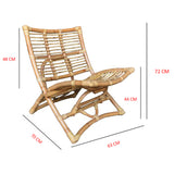 Fauteuil papillon Marcel - 63 x 70 x 70 cm - rotin - naturel