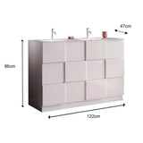 Meuble salle de bain sur pieds ARREDOBAGNO CAMPANELLI 3 tiroirs + double vasque 120cm