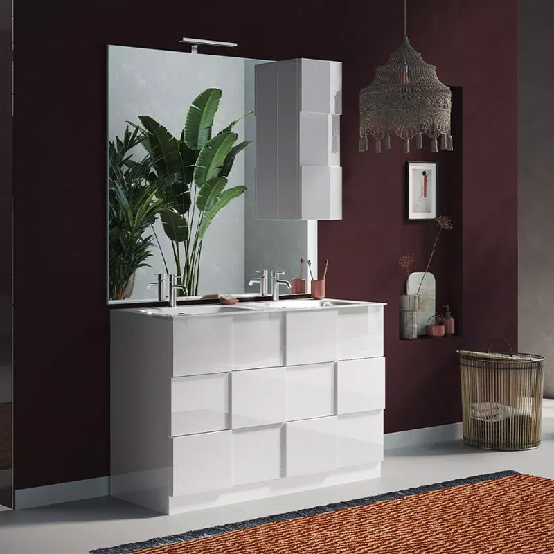Meuble salle de bain sur pieds ARREDOBAGNO CAMPANELLI 3 tiroirs + double vasque 120cm