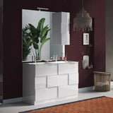 Meuble salle de bain sur pieds ARREDOBAGNO CAMPANELLI 3 tiroirs + double vasque 120cm