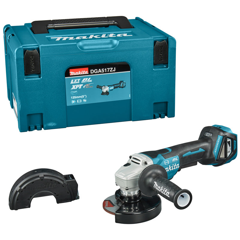 Meuleuse Ø125 mm 18V Brushless MAKITA DGA517Z Variateur et bouton homme mort avec Makpak