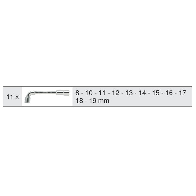 Module de clés à pipe débouchées - 6 pans, 11 pièces  - KS TOOLS - 713.2011