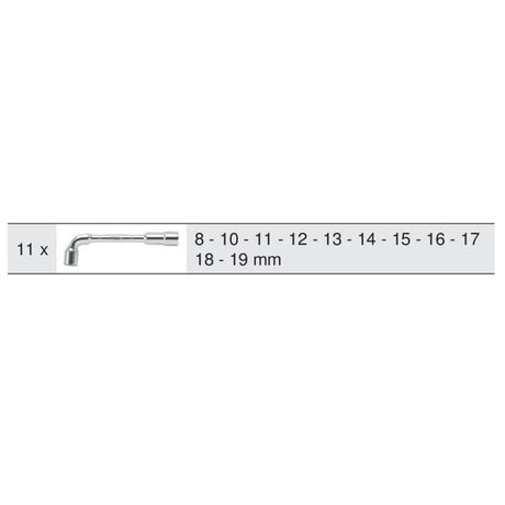 Module de clés à pipe débouchées - 6 pans, 11 pièces  - KS TOOLS - 713.2011