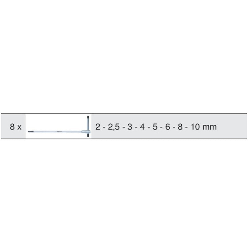 Module de clés mâles 6 pans à poignée en T, 8 pièces  - KS TOOLS - 713.5017