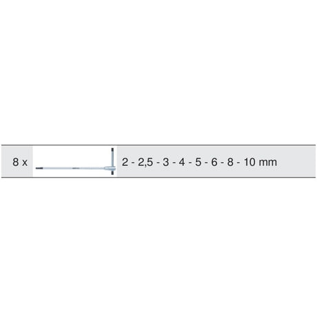 Module de clés mâles 6 pans à poignée en T, 8 pièces  - KS TOOLS - 713.5017