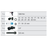 Module de douilles et clé à chocs pneumatique 1/2'', 20 pièces  - KS TOOLS - 712.1020