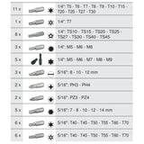 Module de douilles et accessoires 1/4'' - 3/8'' - 1/2'', 175 pièces  - KS TOOLS - 711.1011