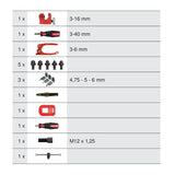 Module d'appareil à collets pour durites de frein, 16 pcs  - KS TOOLS - 122.1290
